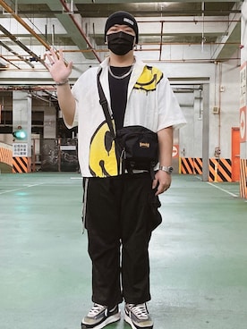 「oversize」｜「アイテム（ニットキャップ/ビーニー）」を使った、sporadic92521さん（メンズ・176cm）の冬コーディネート