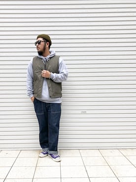 「schott(ショット)のアイテム(ベスト)」を使った、omata takayaさん(メンズ・172cm)の秋コーディネート