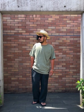「ヘンリーネック」｜omata takayaさん（メンズ・172cm・20代）の夏コーディネート