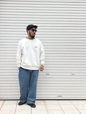 「アイテム（スウェット）」を使った、omata takayaさん（メンズ・172cm・20代）の秋コーディネート