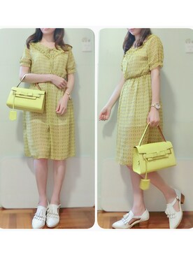 「サマンサタバサ」｜「アイテム（ワンピース/ドレス）」を使った、アシュリーさん（レディース・163cm）の夏コーディネート
