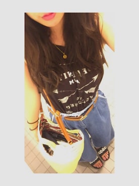 「アイテム（かごバッグ）」を使った、ゆうちゃん♡さん（レディース・155cm）の夏コーディネート