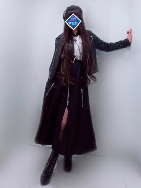 「原宿」｜「アイテム（ライダースジャケット）」を使った、✌🏻💩✌🏻さん（レディース・164cm）の秋コーディネート