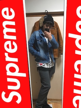 「RAGEBLUE（レイジブルー）の＜トレンドのロング丈＞ワッフルロングカットソー/733404（Tシャツ/カットソー）」を使った、しょーごさん（メンズ・165cm）の冬コーディネート