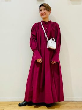 「green label relaxing（グリーンレーベルリラクシング）のFFC ミニ ポシェット IN エコ バッグ（エコバッグ/サブバッグ、シルバー系）」を使った、erina.iさん（レディース・156cm）の冬コーディネート