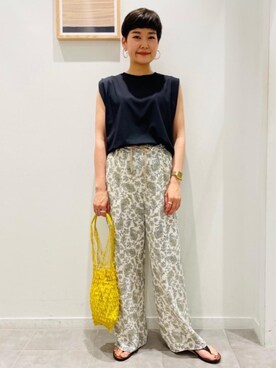 「green label relaxing（グリーンレーベルリラクシング）のアイテム（ピアス（両耳用））」を使った、erina.iさん（レディース・156cm）の夏コーディネート