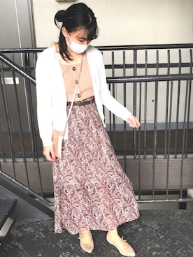 「ロンクスカート」｜「アイテム（パンプス）」を使った、あ〜ゆんさん（レディース・155cm）の春コーディネート