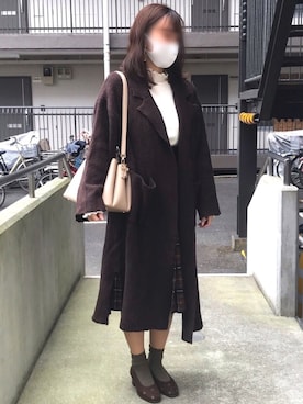 「SUGAR BISKET（シュガービスケット）のアイテム（チェスターコート）」を使った、あ〜ゆんさん（レディース・155cm）の冬コーディネート