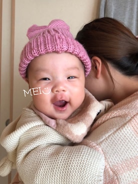 「babygap」｜「アイテム（ニットキャップ/ビーニー）」を使った、akiさん（キッズ・60cm）の秋コーディネート