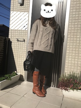 「HUGO BOSS（ヒューゴボス）のアイテム（スカート）」を使った、babatownさん（レディース・155cm）の冬コーディネート
