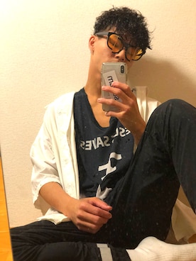 「UNIF（ユニフ）のアイテム（トップス）」を使った、O-KAさん（メンズ・172cm）の夏コーディネート