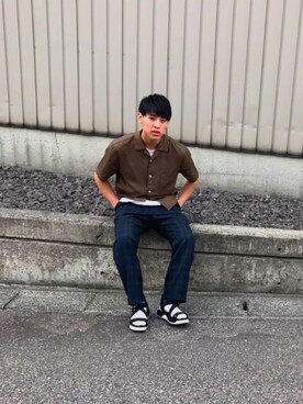 「UNIQLO（ユニクロ）のアイテム（シャツ/ブラウス、その他）」を使った、ケースケさん（メンズ・172cm）の春コーディネート