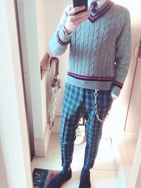 「Celt and Cobra（ケルトアンドコブラ）のアイテム（アクセサリー）」を使った、Hallさん（メンズ・181cm）の秋コーディネート