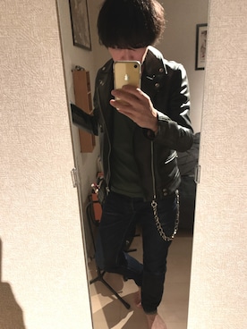 「Celt and Cobra（ケルトアンドコブラ）のアイテム（アクセサリー）」を使った、Hallさん（メンズ・181cm）の春コーディネート