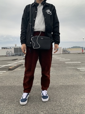「STUSSY（ステューシー）のアイテム（ブルゾン）」を使った、アさん（レディース・169cm）の冬コーディネート