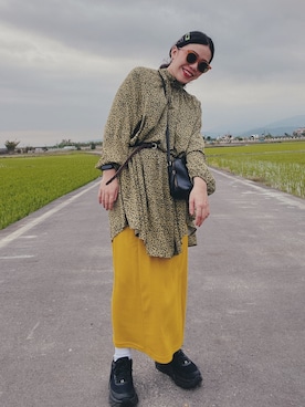 「H&M（エイチ・アンド・エム）のアイテム（ワンピース/ドレス）」を使った、ccuuさん（レディース・158cm）の春コーディネート