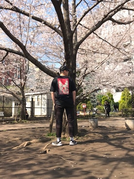 「REMIX（リミックス）のアイテム（帽子）」を使った、老丁さん（メンズ・175cm）の冬コーディネート