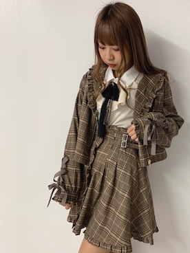 「アイテム（ライダースジャケット）」を使った、ROJITA_natsumiさん（レディース・150cm・20代）の冬コーディネート