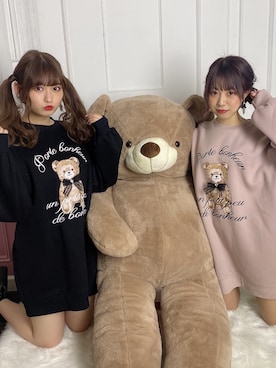 「アイテム（スウェット、ピンク系）」を使った、ROJITA_natsumiさん（レディース・150cm）の冬コーディネート