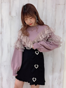 「アイテム（イヤリング）」を使った、ROJITA_natsumiさん（レディース・150cm）の冬コーディネート