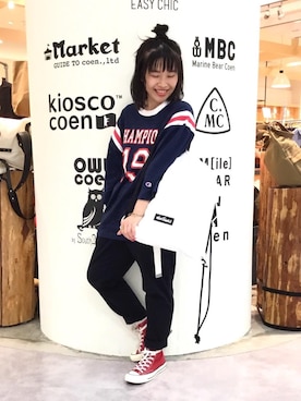 「WILD THINGS（ワイルドシングス）のアイテム（バッグ）」を使った、coen  つるおかさん（レディース・151cm）の夏コーディネート