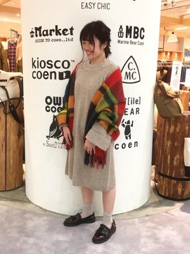 「coenスタッフスタイリング」｜「アイテム（レッグウェア）」を使った、coen  つるおかさん（レディース・151cm）の秋コーディネート