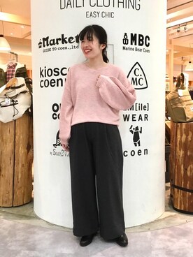 「coenスタッフスタイリング」｜「アイテム（ブーツ）」を使った、coen  つるおかさん（レディース・151cm）の秋コーディネート