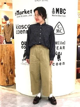 「coenスタッフスタイリング」｜coen  つるおかさん（レディース・151cm）の春コーディネート