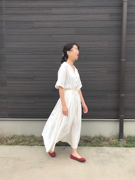 「赤い靴」｜えんどうさん（レディース・160cm）の夏コーディネート