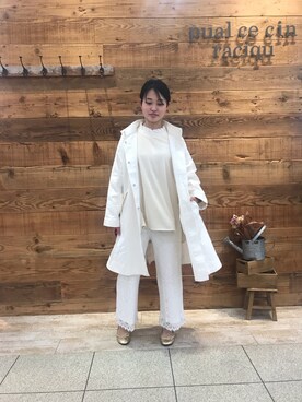 「PUAL CE CIN（ピュアルセシン）のアイテム（その他アウター）」を使った、samiiさん（レディース・163cm）の春コーディネート