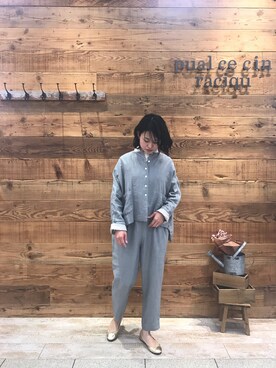 「PUAL CE CIN（ピュアルセシン）のアイテム（ノーカラージャケット）」を使った、samiiさん（レディース・163cm）の春コーディネート