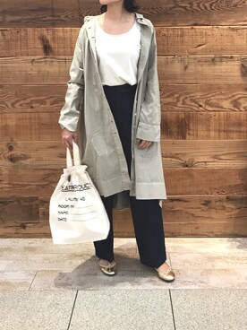 「PUAL CE CIN（ピュアルセシン）のアイテム（その他アウター）」を使った、samiiさん（レディース・163cm）の春コーディネート