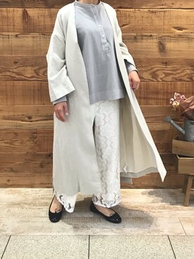 「PUAL CE CIN（ピュアルセシン）のアイテム（その他アウター）」を使った、samiiさん（レディース・163cm）の春コーディネート