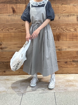 「PUAL CE CIN（ピュアルセシン）のアイテム（サロペット/オーバーオール）」を使った、samiiさん（レディース・163cm）の春コーディネート