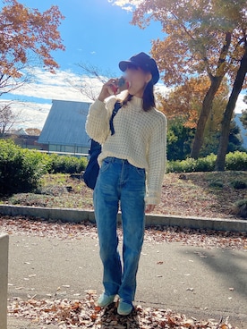 「Honeys（ハニーズ）のアイテム（キャスケット）」を使った、suzuchanさん（レディース・157cm）の春コーディネート