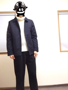 「Yohji Yamamoto（ヨウジヤマモト）のアイテム（ブルゾン）」を使った、ヒロさん（メンズ・190cm）の冬コーディネート