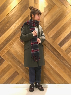 「タッセルローファー」｜「アイテム（チェスターコート）」を使った、クルミ  *＊さん（レディース・155cm）の冬コーディネート