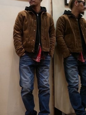 「JAPAN BLUE JEANS」｜gigileさん（メンズ・180cm）の冬コーディネート