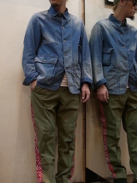「OLD PARK（オールドパーク）のアイテム（その他パンツ）」を使った、gigileさん（メンズ・180cm）の春コーディネート
