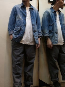 「メッシュキャップ」｜「アイテム（カバーオール）」を使った、gigileさん（メンズ・180cm）の春コーディネート