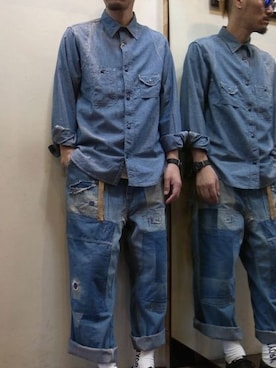 「WORKERS（ワーカーズ）のアイテム（トップス）」を使った、gigileさん（メンズ・180cm）の夏コーディネート