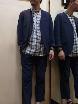 「mellow people（メローピープル）のアイテム」を使った、gigileさん（メンズ・180cm）の夏コーディネート