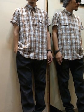 「INFIELDER DESIGN（インフィールダーデザイン）のアイテム（ハンチング/ベレー帽）」を使った、gigileさん（メンズ・180cm）の夏コーディネート
