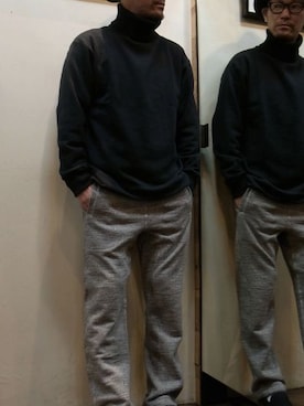 「MANEBU（マネブ）のアイテム（スリッポン）」を使った、gigileさん（メンズ・180cm）の秋コーディネート