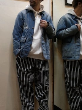 「INFIELDER DESIGN（インフィールダーデザイン）のアイテム（キャップ）」を使った、gigileさん（メンズ・180cm）の秋コーディネート