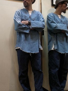 「OLD PARK（オールドパーク）のアイテム（トップス）」を使った、gigileさん（メンズ・180cm）の春コーディネート