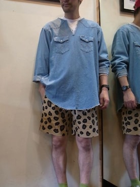 「OLD PARK（オールドパーク）のアイテム（トップス）」を使った、gigileさん（メンズ・180cm）の夏コーディネート