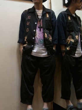 「OLD PARK（オールドパーク）のアイテム（トップス）」を使った、gigileさん（メンズ・180cm）の夏コーディネート