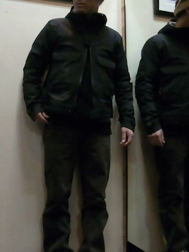 「ハンターキャップ」｜gigileさん（メンズ・180cm）の冬コーディネート