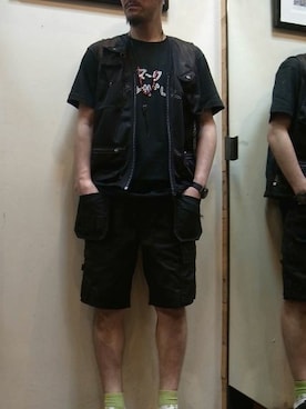 「mellow people（メローピープル）のアイテム」を使った、gigileさん（メンズ・180cm）の夏コーディネート